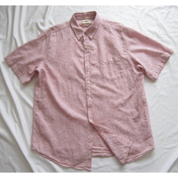 Men's Weatherproof Washable Linen Button Short Sleeve Shirt Sz XL (MT654) - Picture 1 of 9